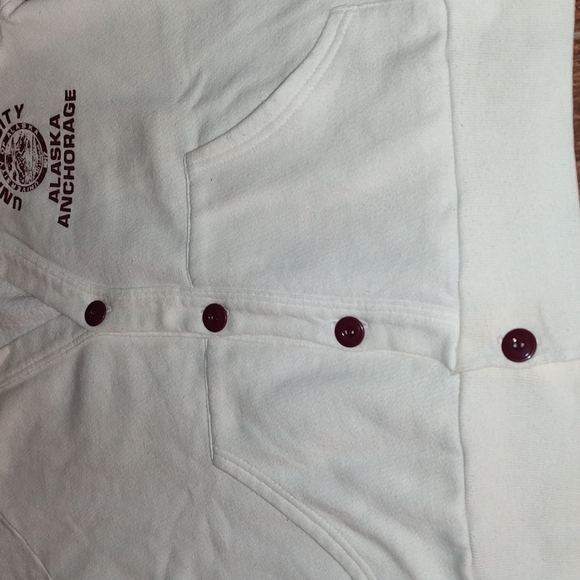 University of Alaska Anchorage Button White Cardigan Sweatshirt Small - Picture 4 of 9